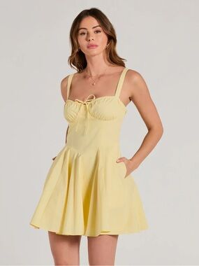 Sunny Yellow Fit-and-Flare Mini Dress